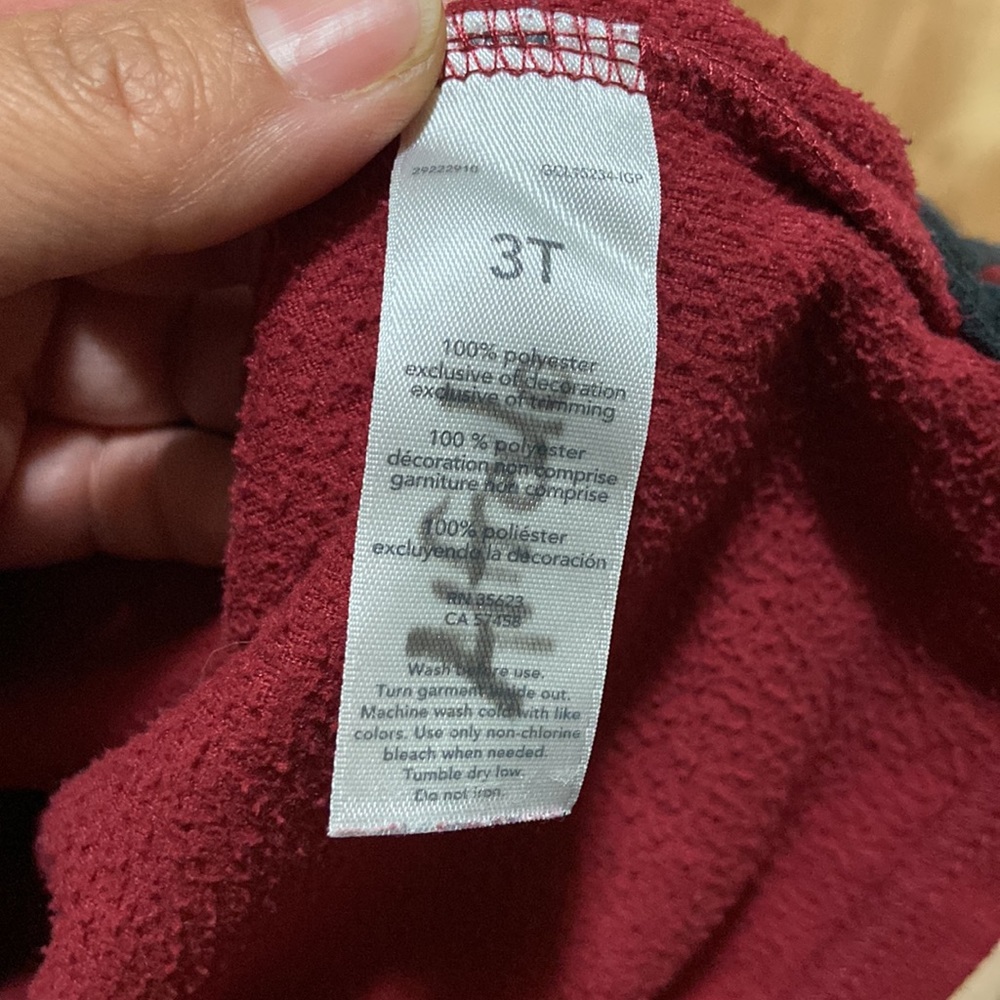 Boy 3T Child of Mine “Wild” Half Zip warm fleece Sweater Deep Dark Red - Picture 4 of 4